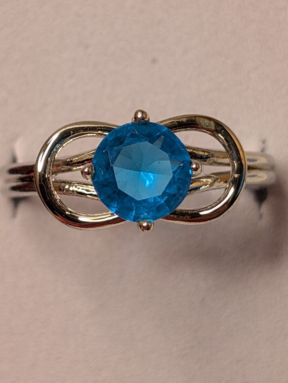 3 for $25 Fragrant Jewels Size 9 Ring Aqua Blue Round Stone with Swirl Setting